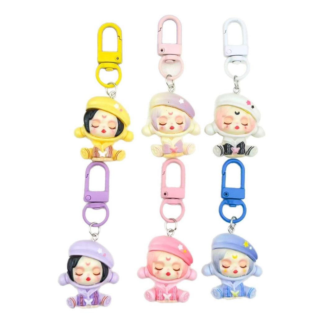 Moe Cartoon Girl Resin Keychain - Cute Bag Pendant & Small Gift