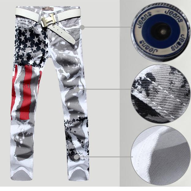 Bandera americana estampado jeans hombre delgado delgado casual de talla  grande pantalones largos comprar a buen precio — entrega gratuita, reseñas  reales con fotos — Joom