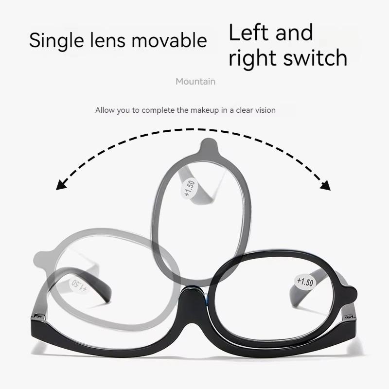 Magnifying Rotating Makeup Reading Glasses Women Flip Down Lenses Cosmetic Eyeglasses Folding Eye Make Up Eyewear