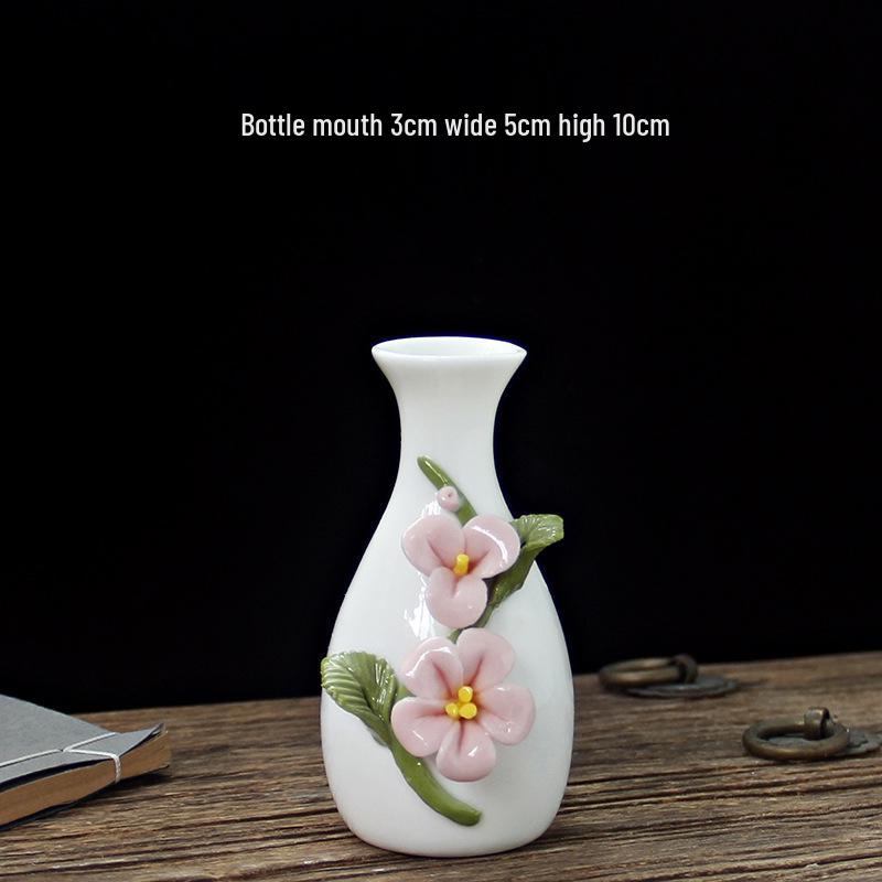 Handcrafted Ceramic Mini Vase for Fresh Flowers - Colorful Desktop Ornaments