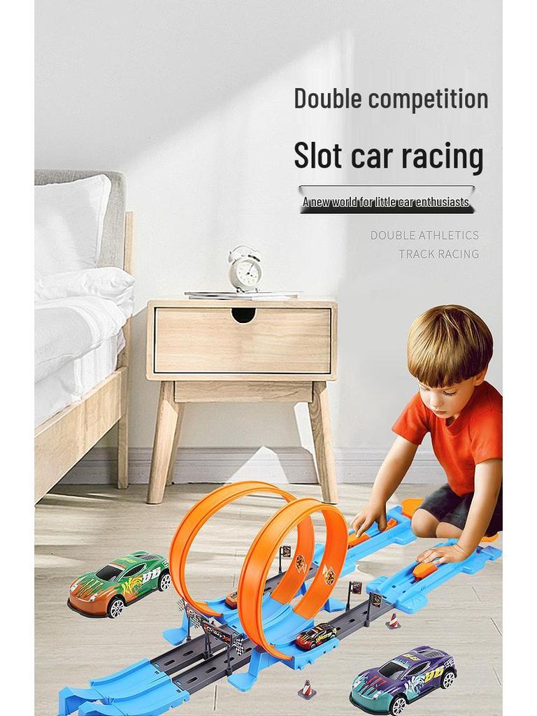 Boys' Metal Racing Toy Cars with Track Set