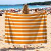 Orange-Weiß gestreiftes übergroßes schnelltrocknendes Handtuch, perfekter Begleiter für Sommerreisen