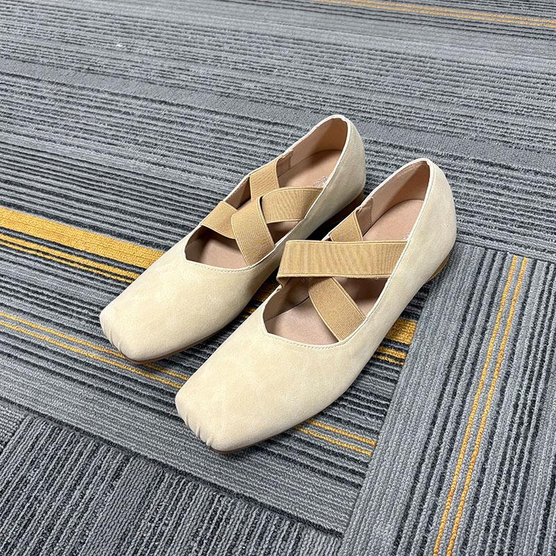 Fashion Fashion Elastic Band Footwear Low Heel Ballet Flats Shoes For Women Soft Female Shallow Ladies Heeled Pumps Slip On Shoes