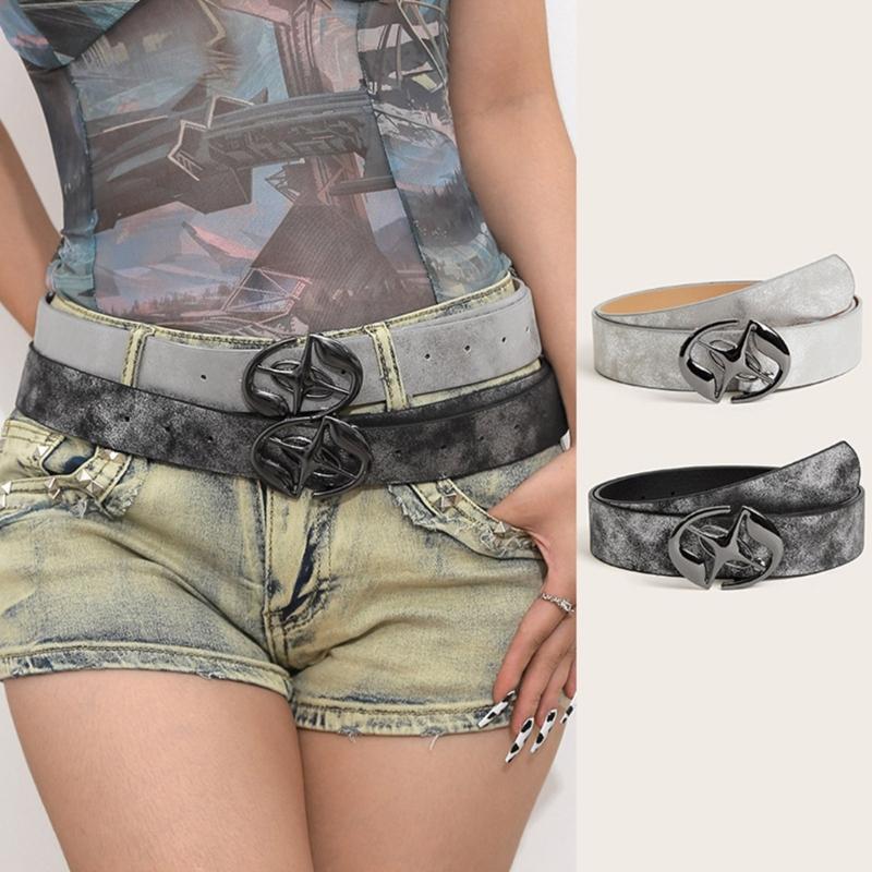 Delicate Adult Waist Belt with Earth/Star Buckle Waistband Jeans Waist Belts for Vintage Style Teens Adjustable Belt