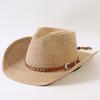 Populaire Europese en Amerikaanse klassieke stro geweven westerse cowboyhoed heren- en dames outdoor mode OL-stijl geweven tophoed