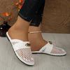 Fashion Fashion Leopard Design Casual Flat Half Slippers for Women 2025 Summer Mesh Hollow Breathable Comfortable Slip on Beach Sandals