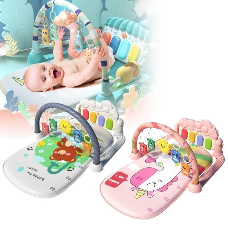 Infant Musical Piano Baby Gym Mat With Detachable Hanging Toys And Light-up Features