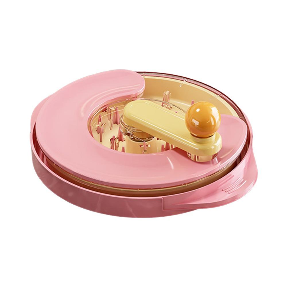 Multifunctional Rotating Chicken Shredder Machine Round Hand Crank Quick Meat Shredder Meat Shredder Tool Vegetable Salad Tray розовый