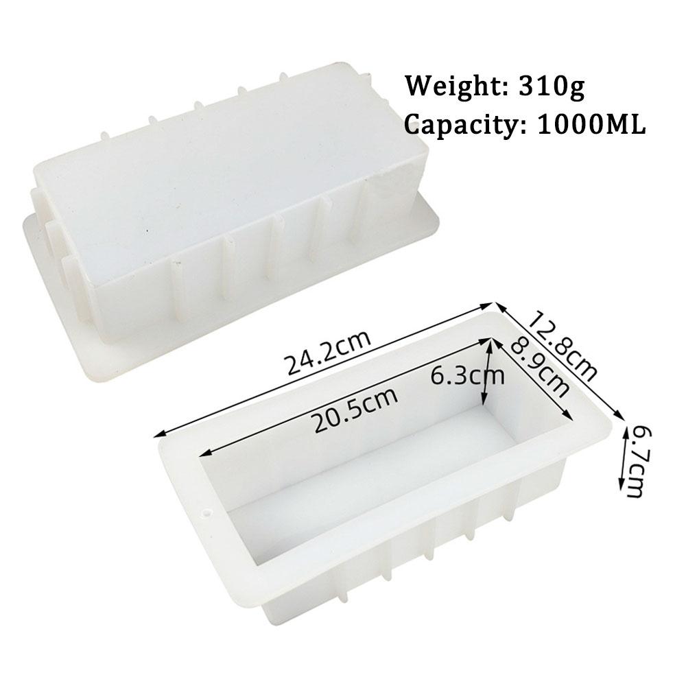 1000ML/1500ML Silikon Seifenform Transparent Rechteckig Quadratisch Einfache Entnahme DIY Handgemacht Mousse Kasten Kuchen Schokolade Herstellungswerkzeuge