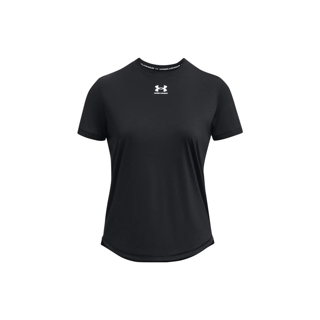 Under Armour Pattern Printed Crew Neck Pullover Short Sleeve T-Shirt Women T-Shirts Black 1379446-001
