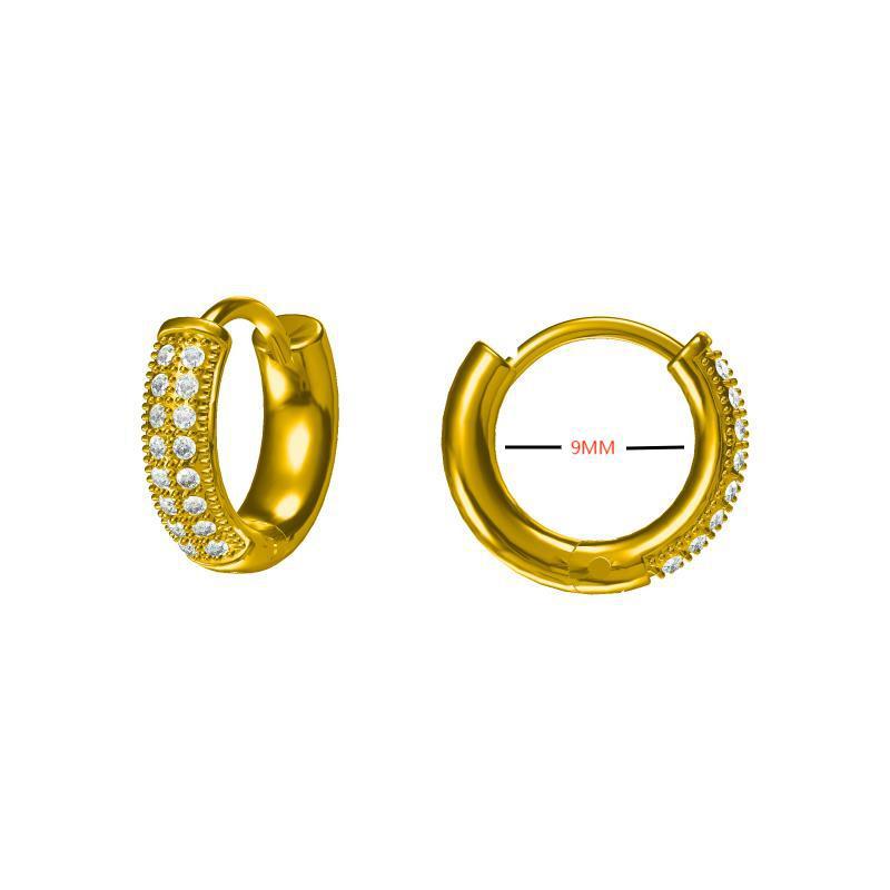 Golden Tungsten Electroplated Circular Exaggerated Plain Hoop Earrings Beach Vacation Women Lightweight Luxury Niche High-End