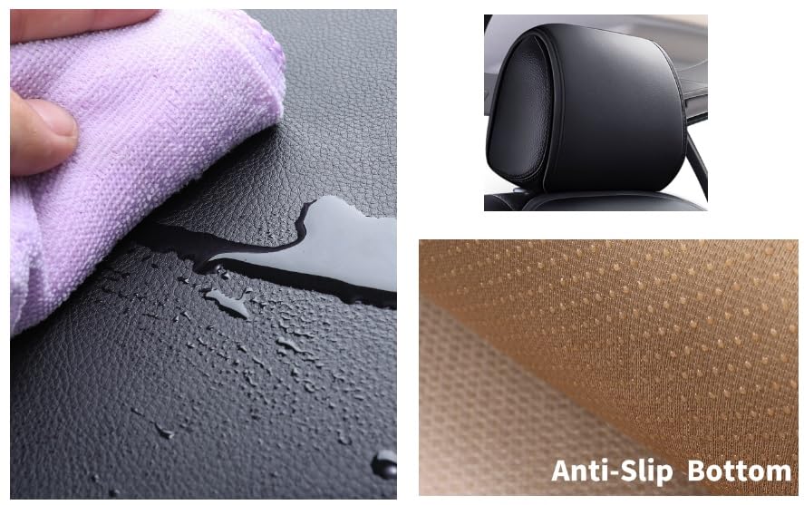 Car Apron Type PU Leather Seat Cover Easy Clean Mounted Car Seat Cushion PU Seat Cover Universal Car Item Color 2 Piece Leather-like (Black (Line