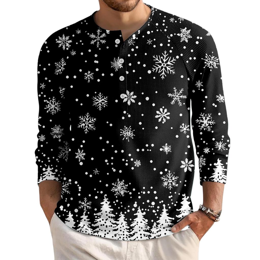 Men's Loose Casual Button Down Collar Long Sleeve Top