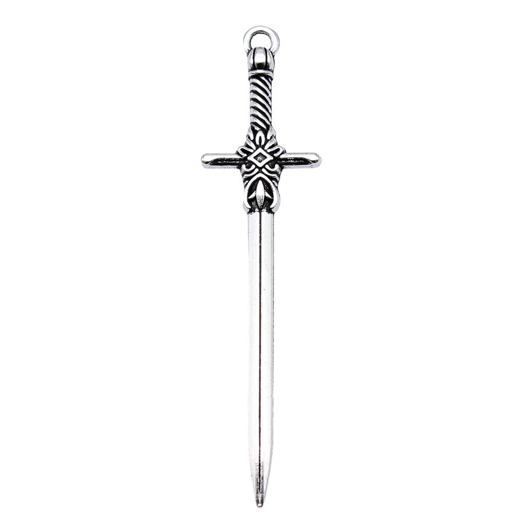 Anime Charms Multi Color Medieval Sword Pendants For Fantasy Warrior Themed Jewelry
