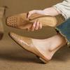 Fashion 2025 New Summer Women Mules Genuine Leather Shoes for Women Squared Toe Low Heel Shoes Cover Toe Slingback Slippers Modern