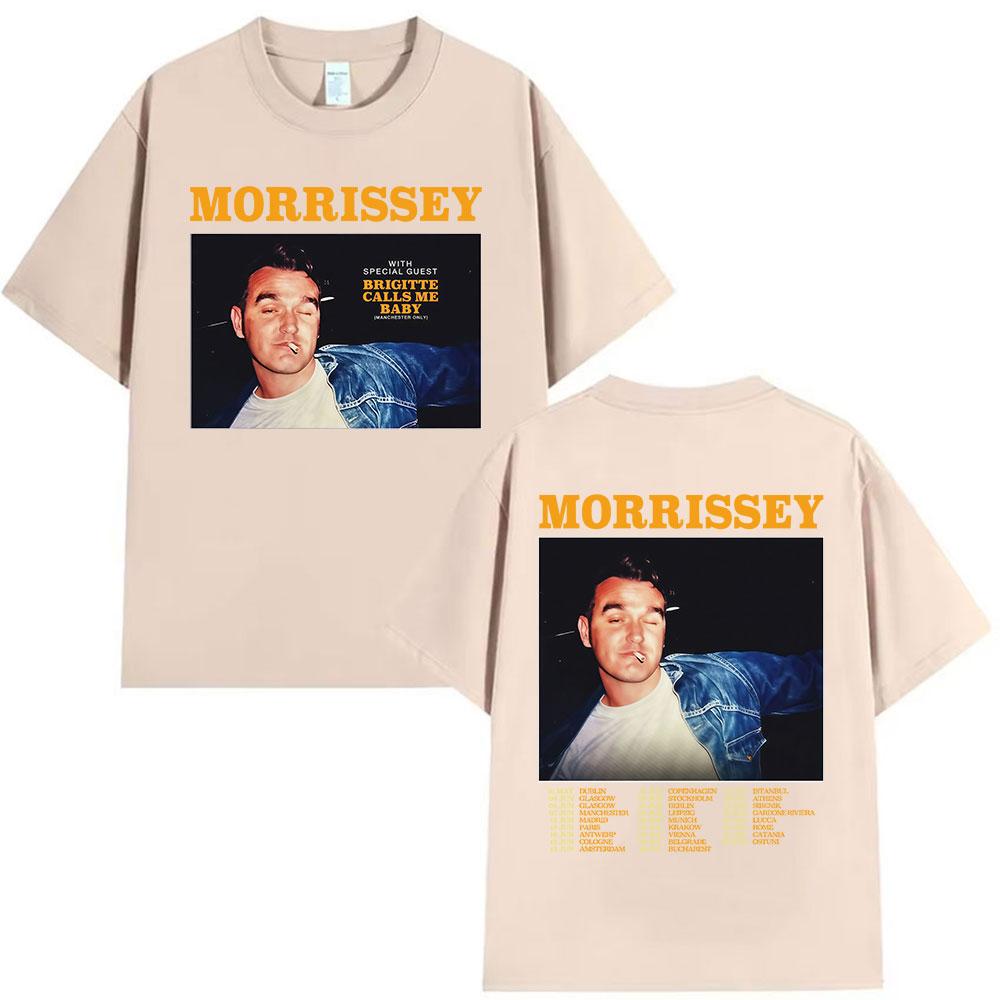 Morrissey Bricitte Calls Me Baby Tour 2025 Graphic T Shirts Unisexs Vintage Oversized Cotton Tshirt Hip Hop Loose Clothing Tshirt