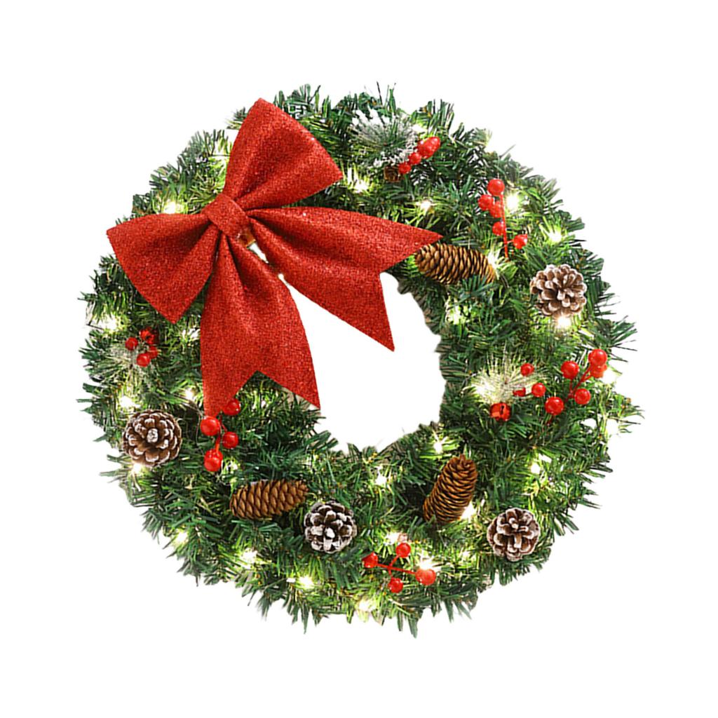 Artificial Wreath for Front Door Party Table Centerpieces Light up Christmas Wreath for Indoor and Outdoor Decoration