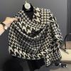 New Autumn and Winter Imitation Cashmere Scarf for Women European and American Style Iron Tower Pattern  Warm Outer Wear Multi Purpose Scarf