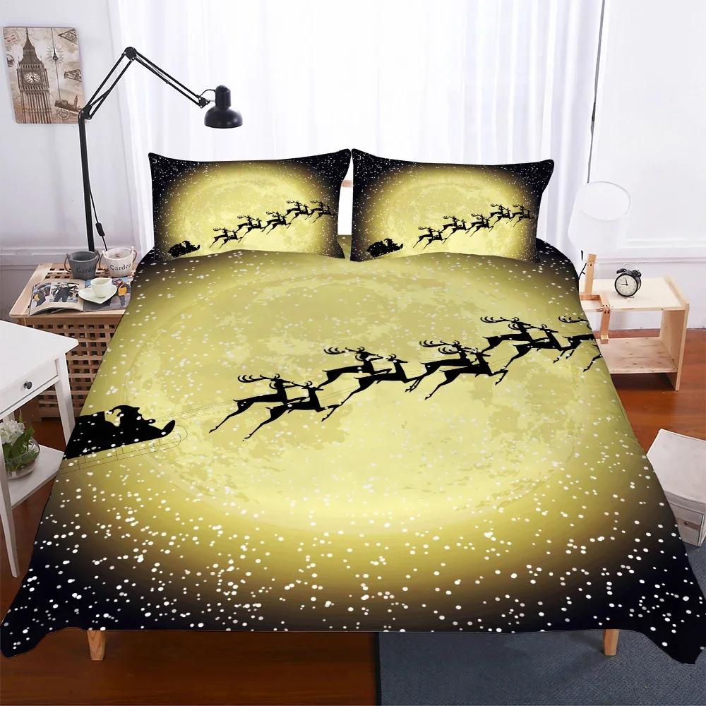 Comforter Cartoon Merry Christmas S Bedding Set Queen Size Snowman Single Double Super King Bedclothes 100% Polyester