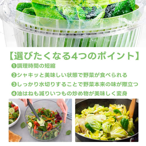 CLEAN HOUSE Vegetable Drainer, Salad Spinner, Dishwasher Safe, Push-Button Colander, Bowl, Cookware, Kitchen Utensil (Clear, 6.2L)