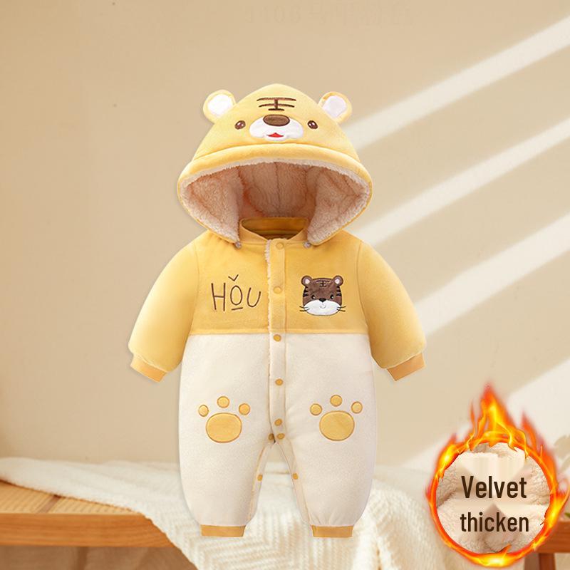 Newborn Winter Fleece Romper - Warm Harem Pajamas for Boys & Girls