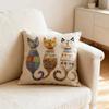 Cute Cat Pattern Pillow Cover, 2D Flat Printed Cushion Case, Decorative Pillowcase For Sofa Home Decoration