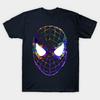 Men Black Print T-shirt Spidey Head Logo No-Cut Transfer Paper Print Cotton Tshirt