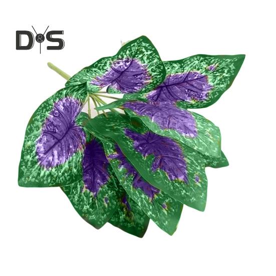 1 Branch Exquisite Workmanship Artificial Green Plant No Water Need Useful 9 Heads Fake Perilla Leaf Artificial Plant Decoration