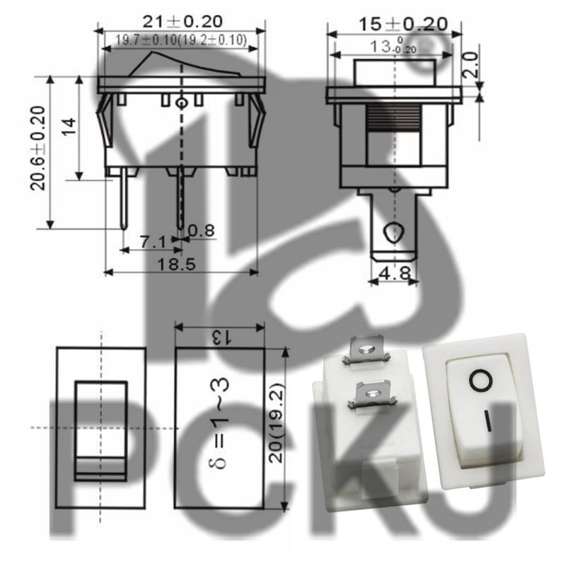 

KCD1 Rocker Power Switch for Hot Pot, Water Dispenser, and Electronic Scale