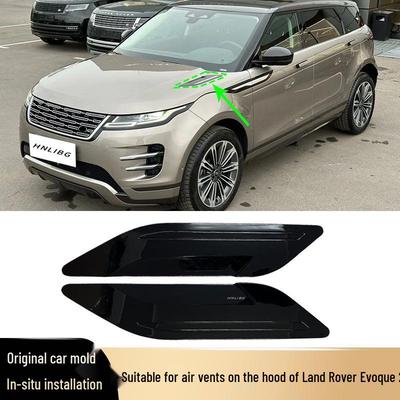 Ventilación de Aire Negra Plateada Galvanizada para Capó de Land Rover Range Rover Evoque 2020 (LR114468 LR114465)