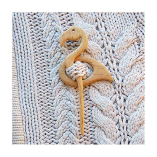 

Женский зимний деревянный свитер, брошь в форме животного, шарф с пряжкой, шаль из искусственного шелка, булавка для шарфа, аксессуары для наряда Flamingo