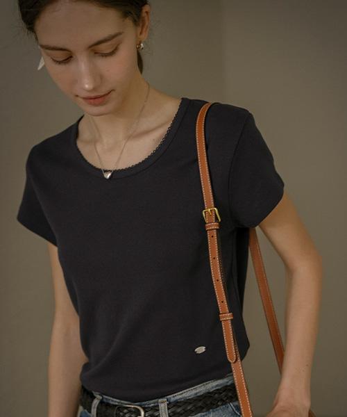 Nounbeleo Floral Eyelet Romantic T-Shirt_Navy