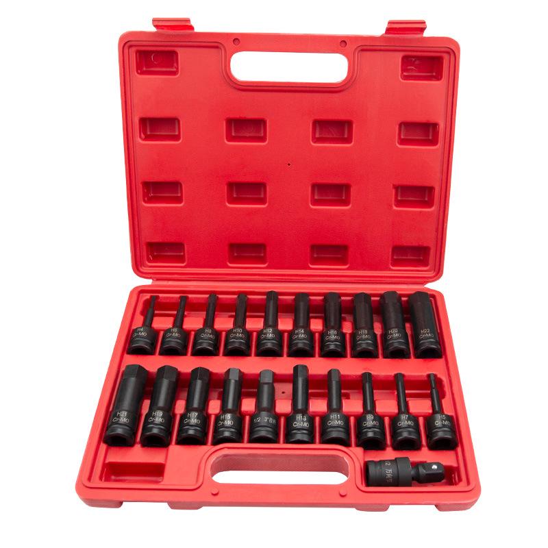 Compact Air Impact Wrench: 1/2" Hex H-Type Pneumatic Screwdriver with Chrome Molybdenum Socket