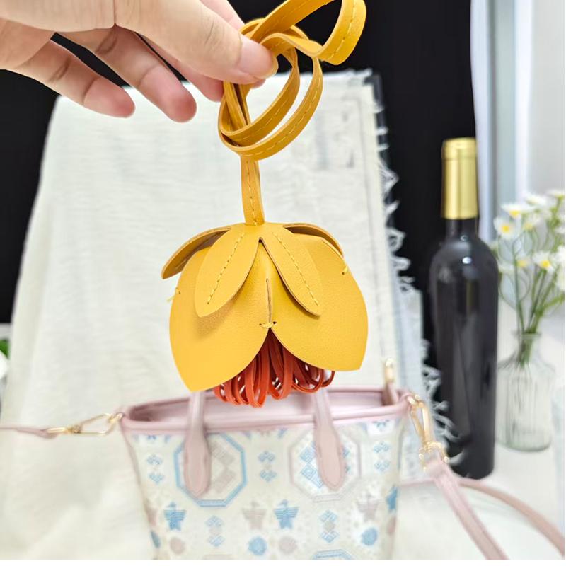 Novel & Unique Handmade Pendant, PU Leather Creative Bag Accessory, Car Rearview Mirror Decoration