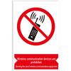Aluminum Wireless Communication Prohibited Sign