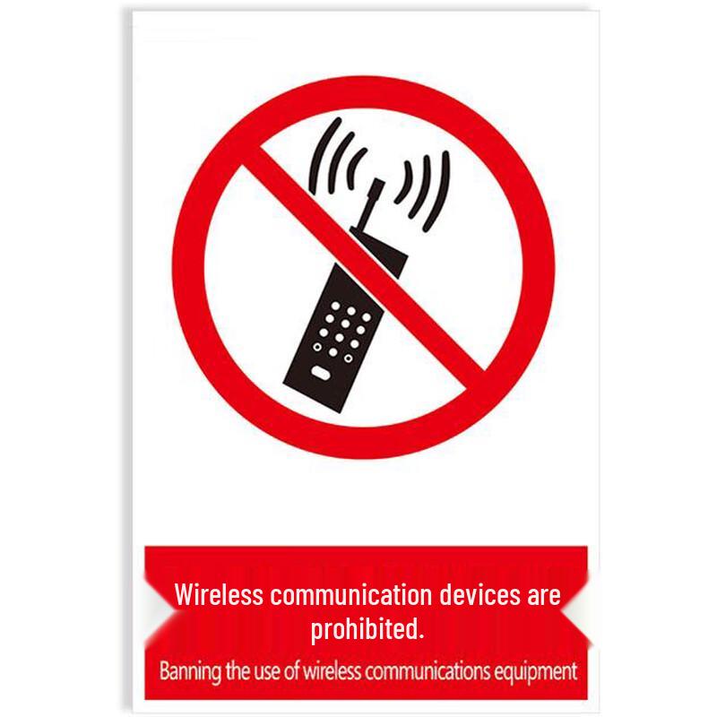 Aluminum Wireless Communication Prohibited Sign