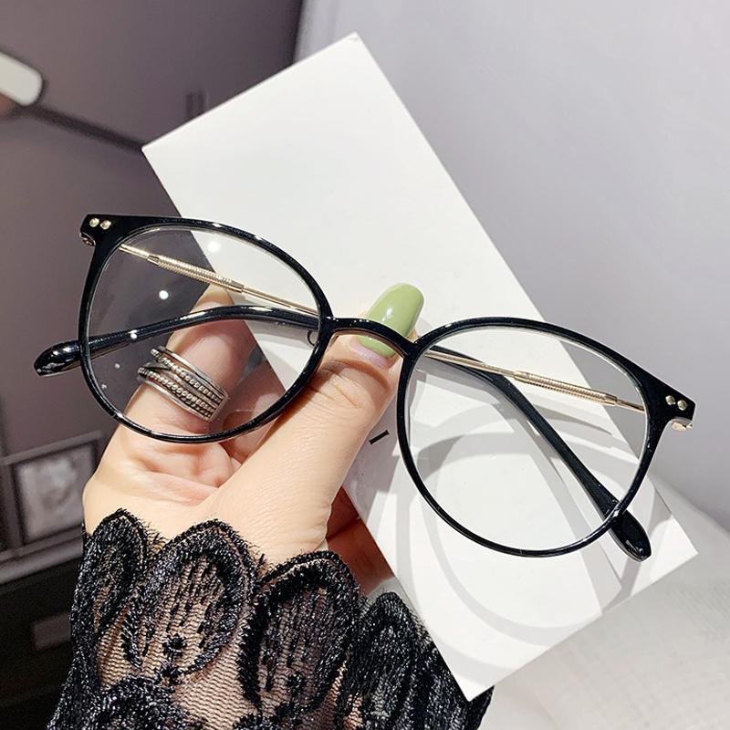 

Ladies Finished Myopia Glasses Anti Blue Rays Clear Lens Computer Short Sight Eyeglasses Vintage Round Frame Neat Sight Eyewear