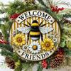 Metal Wall Art Welcome Bee Sign Vintage Home Bar Decor