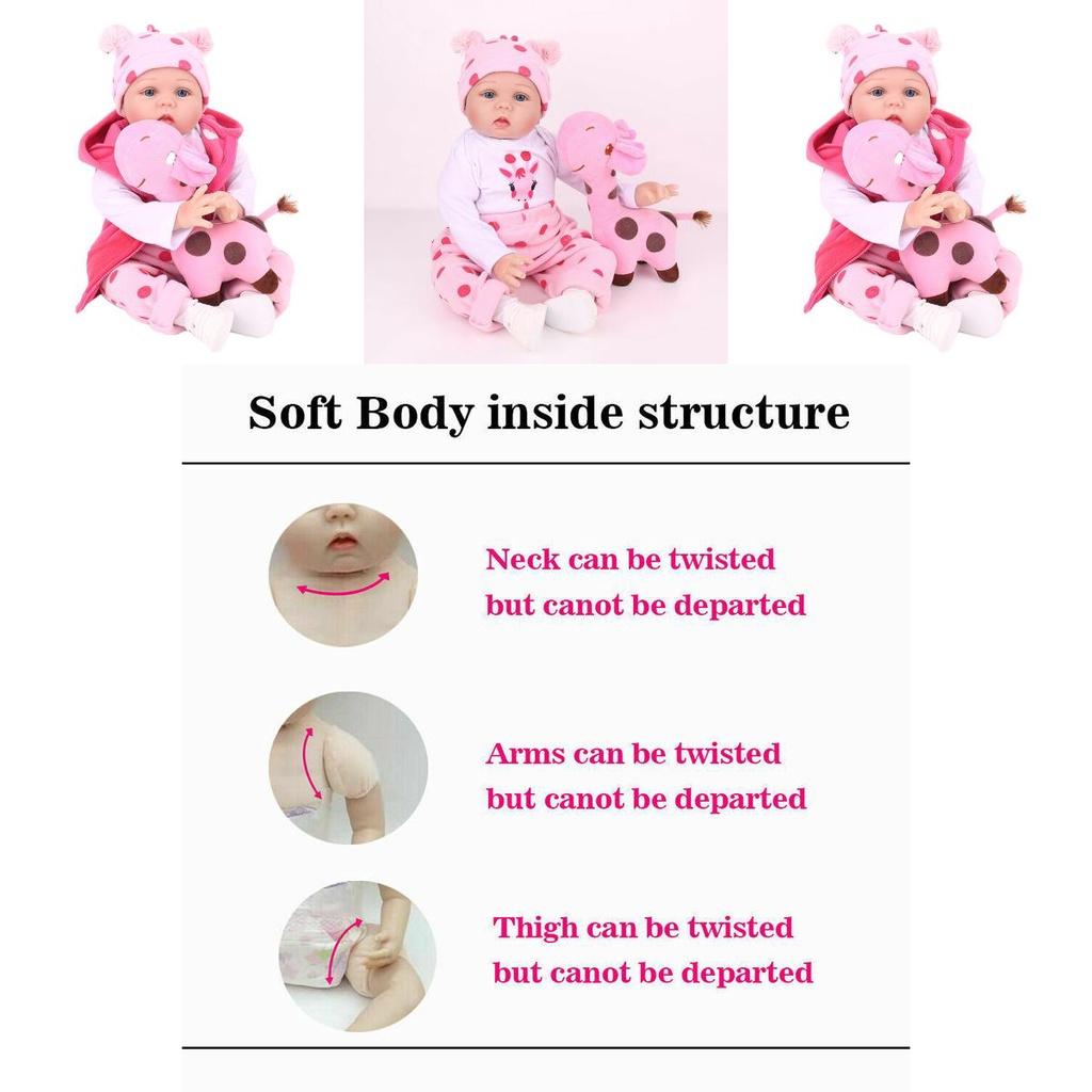 Realistic 21.6 Reborn Baby Doll With Soft Vinyl Silicone And Gentle Touch