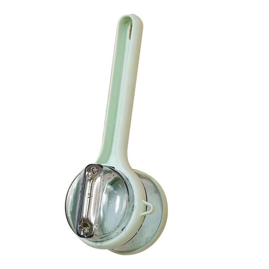 

Peeler Large Capacity Cup with Serrated Blade Peeler Bi-Directional Cutter Head Ergonomic Design Peeling Tool for Kitchen Home Travel зелёный
