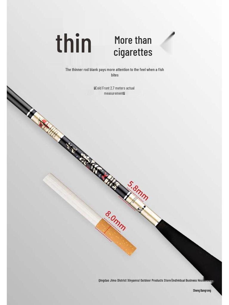 Ultra-Thin Carbon Fiber Fishing Rod: 28/37-Tone Long Section, 19-Tone Super Hard—Ideal for Crucian Carp and Taiwan Fishing.