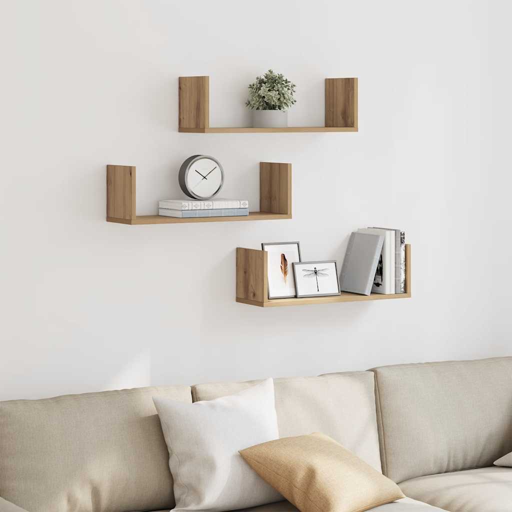 Modern Wall Storage Decorative Shelves Set of 3, Bathroom Wall Shelf, Hallway Decorative Shelf, 58x18x18 Cm