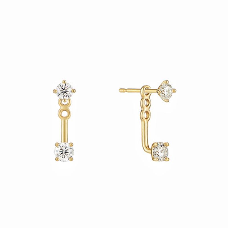 Set de 4 Pendientes Aro Huggie Circulares de Acero Inoxidable para Mujer Color Dorado Único Pendiente de Flor con Circonita Joyería para Piercing