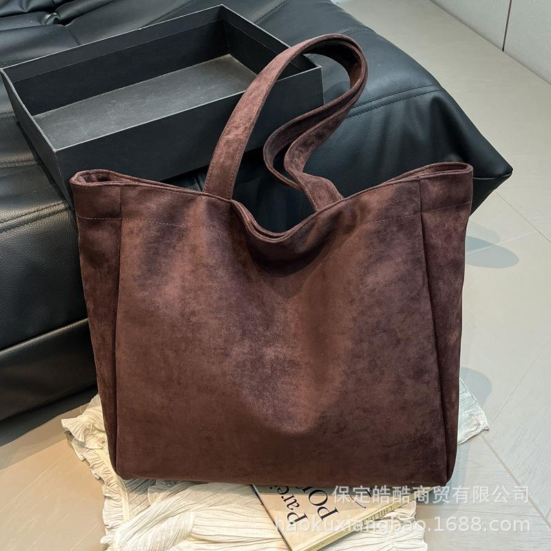 Commuter Retro Large-capacity Bag Women's 2025 New Casual Simple Shoulder Bag Autumn and Winter Portable Tote Bag