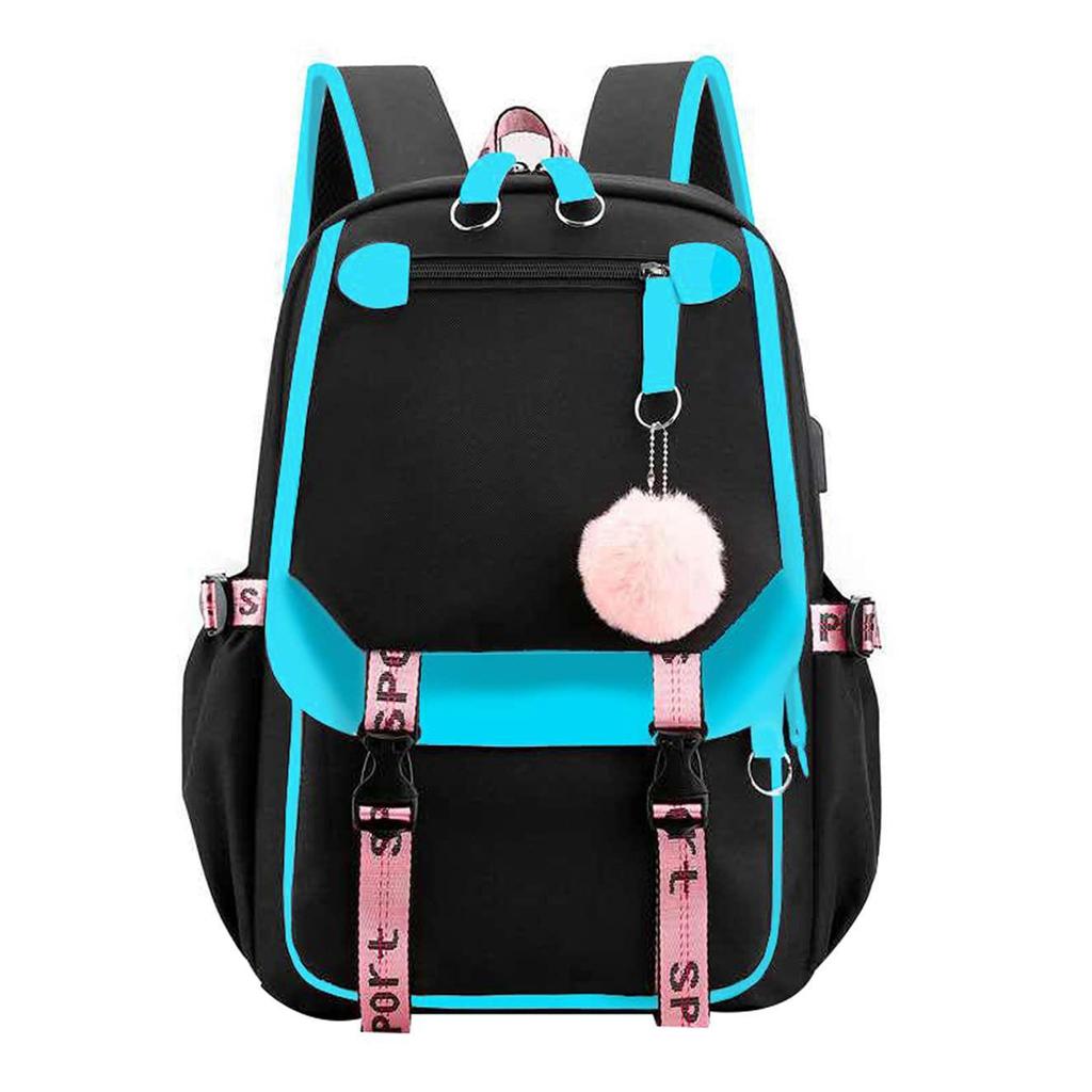 Large Capacity Girls’ School Backpack with USB - Suitable for Elementary to High School and Travel