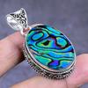 Natural Abalone Shell Gemstone 925 Sterling Silver Jewelry Pendant 1.89" ETC-14411