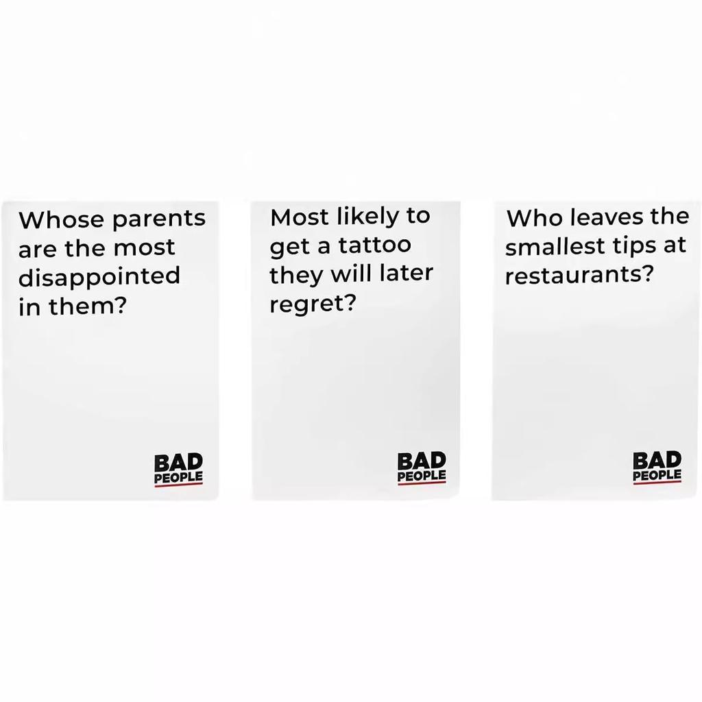BAD PEOPLE Card Game Full English Version Family Party Board Game for Adults 3-10 Players