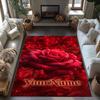 Rose Customize Your Name Floor Mat Suitable for Decorate Room Dormitory Hallway Entryway Antislip Carpet Anime Office Decor Wedding Party Gift