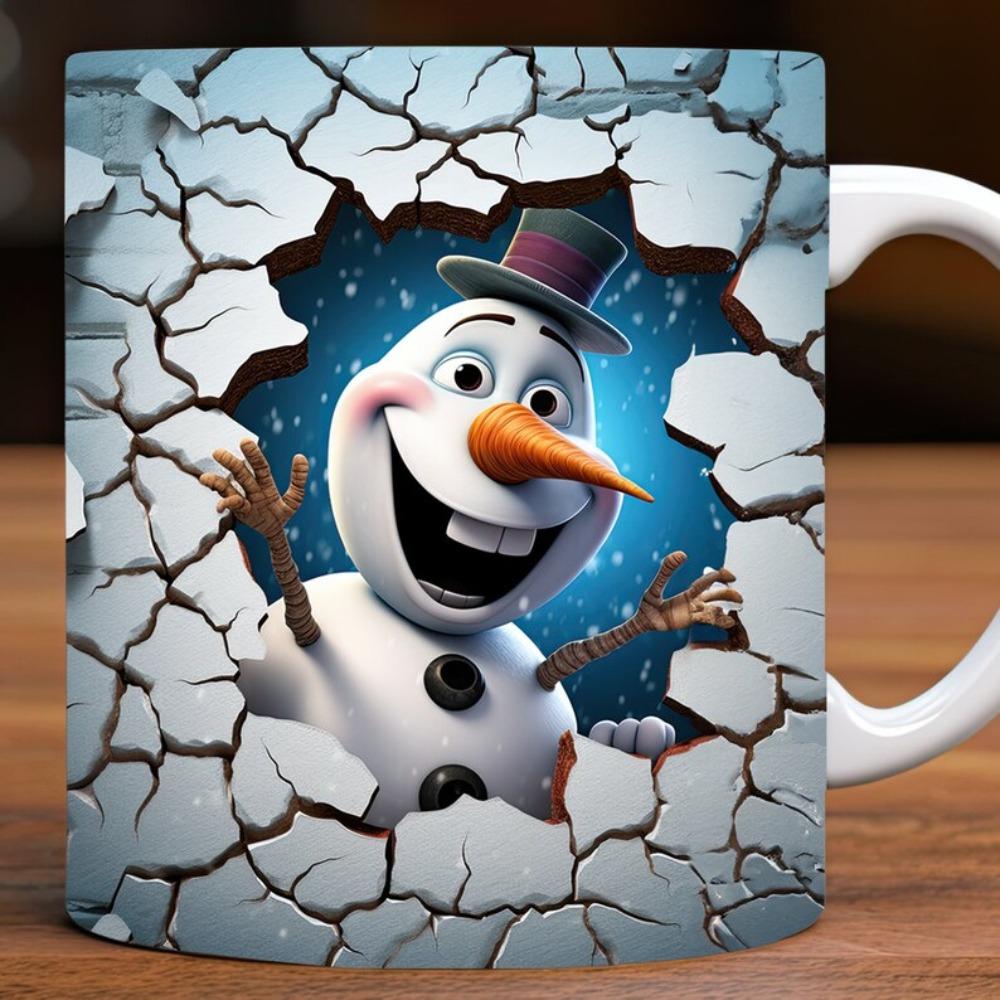 Christmas snowman ceramic coffee mug tea cup