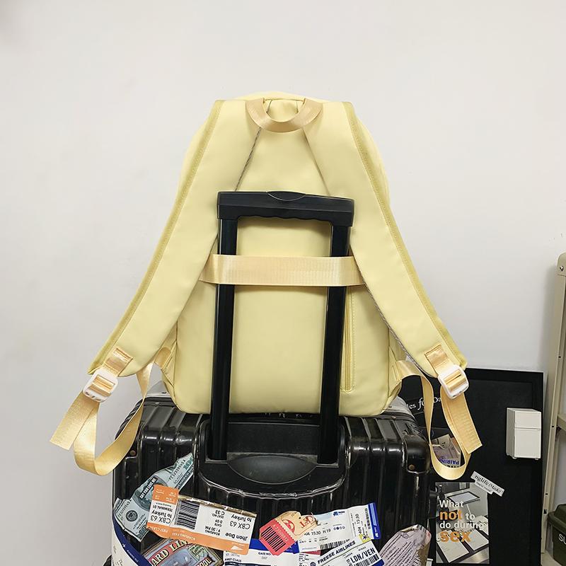 Large Capacity Student Schoolbag Solid Color Women Backpack Men Travel Backpack